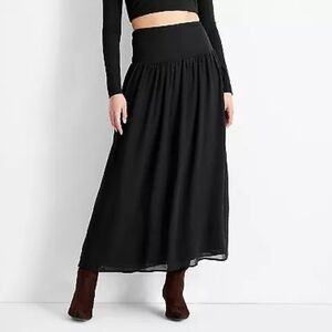 Women's Drop Waist Ankle Skirt - Future Collective Black XL